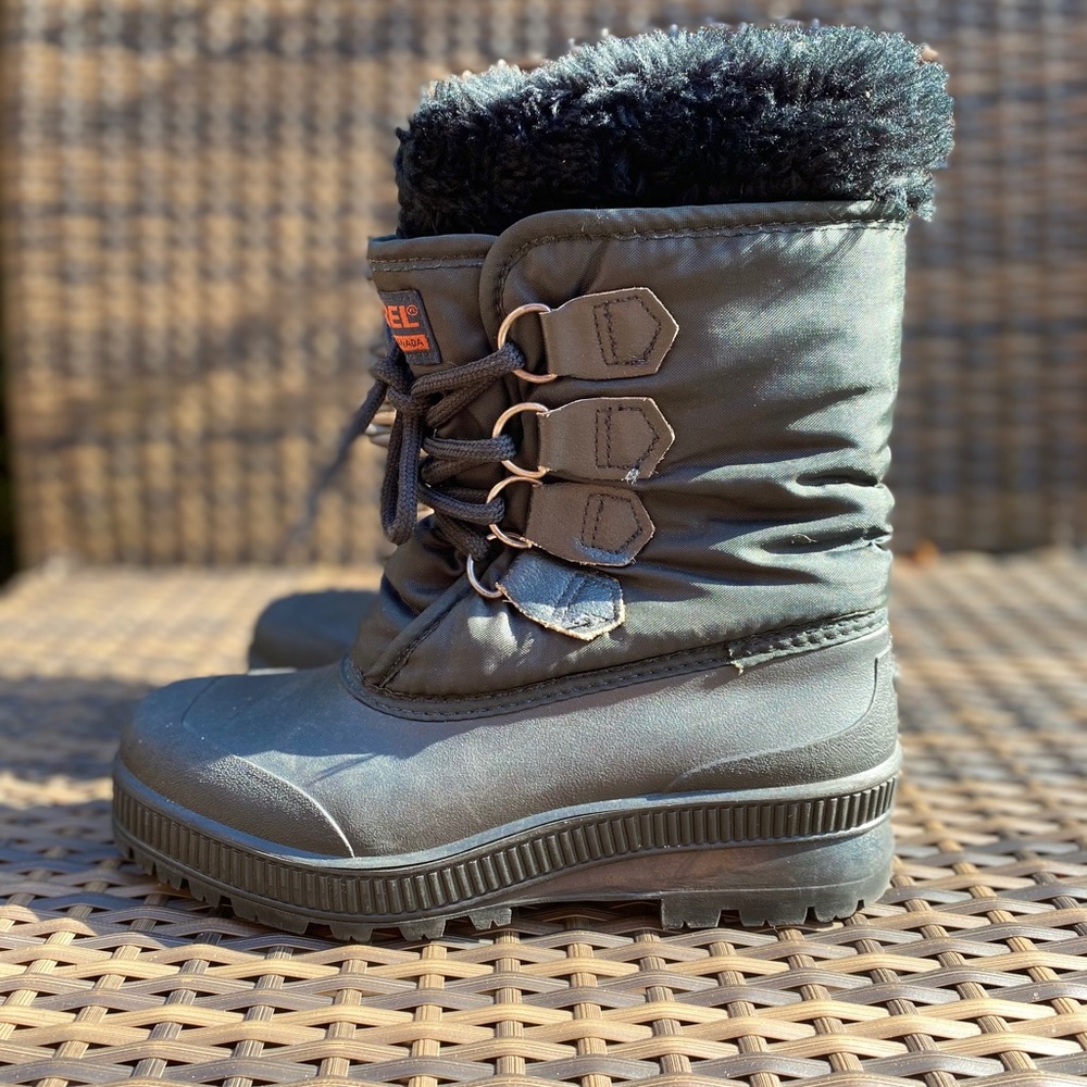 Sorel Waterproof Fur Lined Winter Snow Boots Black